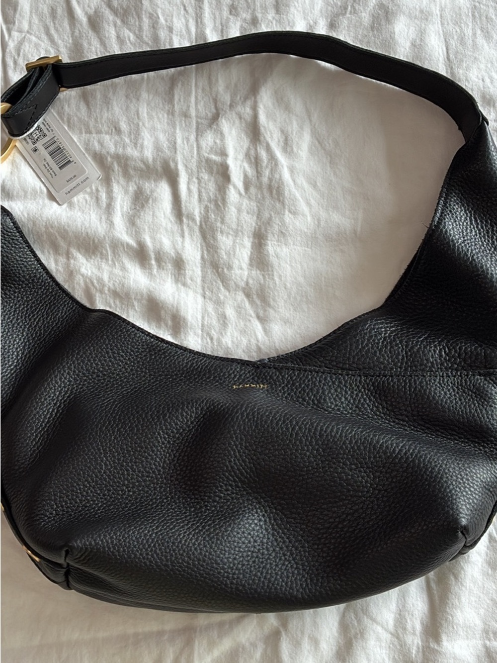 Hammitt Black Pebbled Leather Hobo with Gold Hardware
